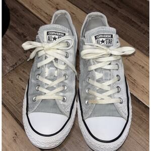 Converse All Star Light Blue Velvet Velor Low Top Sneakers Women's Size 8 Shoes